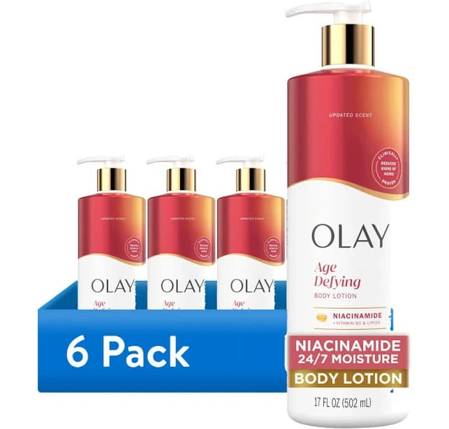 (6 pack) Olay Age Defying Body Lotion for Women, Niacinamide, 17 fl Oz.