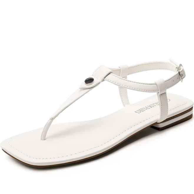 Women's T-Strap Square Toe Sandals