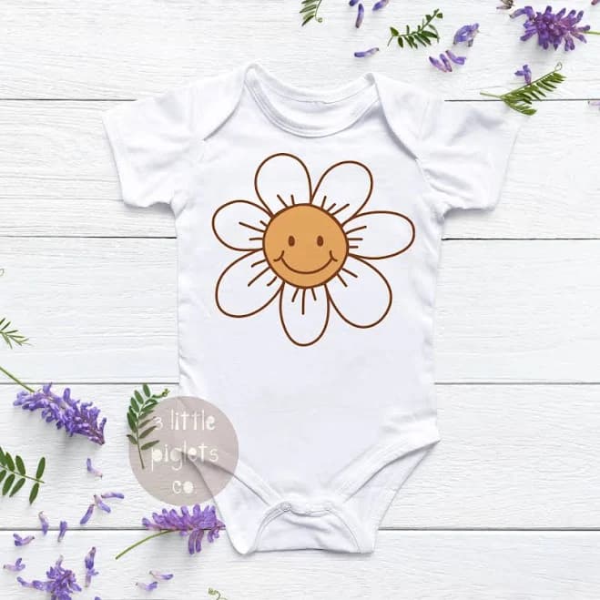 Daisy Flower Baby Onesie