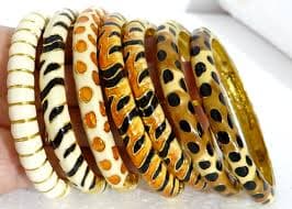 Vintage Kenneth Jay Lane 2006 Set Of 7 Enamel Animal Print Bracelets Signed Lot | eBay