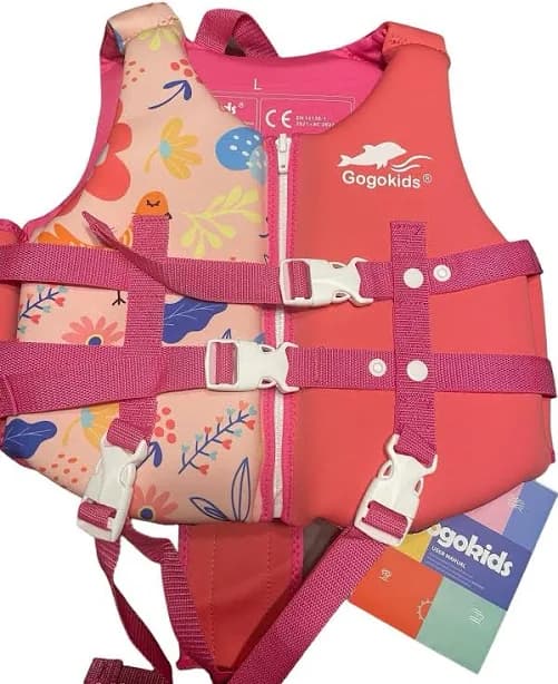 Gogokids Toddler Swim Vest, Floaties for Kids 20-70 Pounds, Float Jacket with Adjustable Safety Strap, Floation Pool Trainer Vest Learn to Swim for Boys Girls 1-9 Years