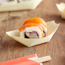 EcoChoice 4 1/2" Disposable Wooden Food Boat - 100/Pack