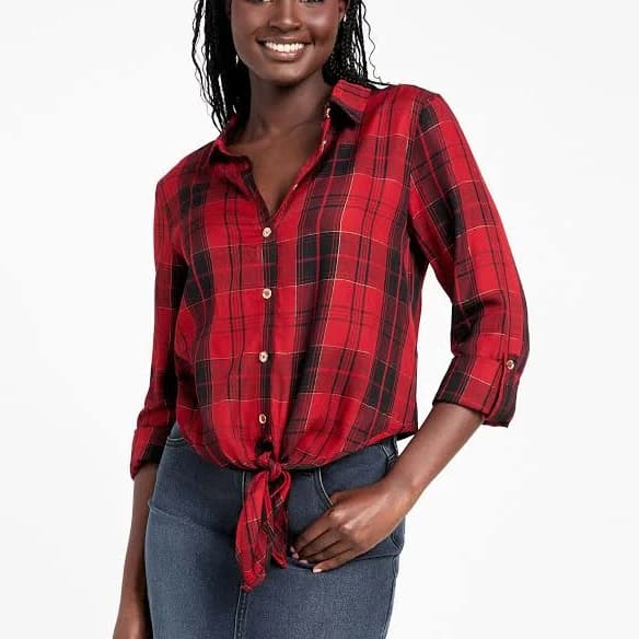 guess factory Women's Mercy Plaid Shirt
