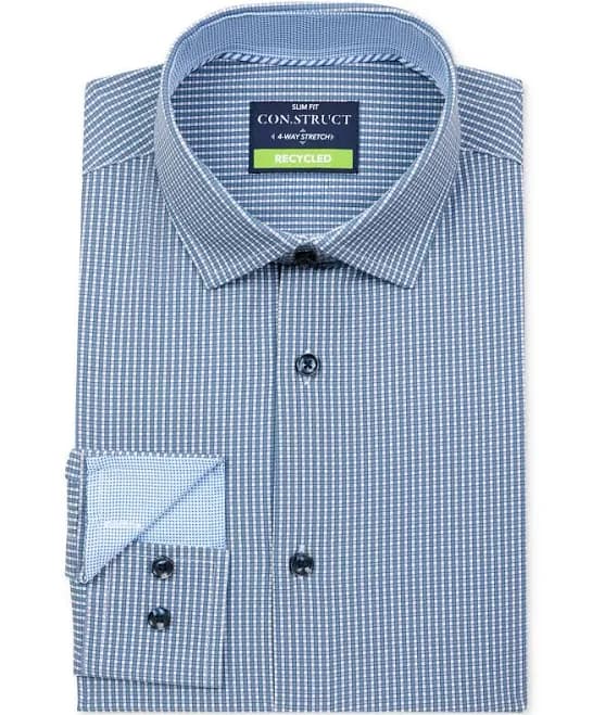 Men's Slim Fit Gingham Dress Shirt
