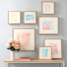 StyleWell Natural Brown Frame with White Matte Gallery Wall Picture Frames (Set of 7) H5-PH-275 - The Home Depot