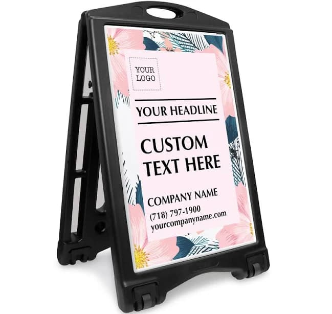 Portable Custom Sidewalk Sign with Headline & Logo Corrugated Plastic