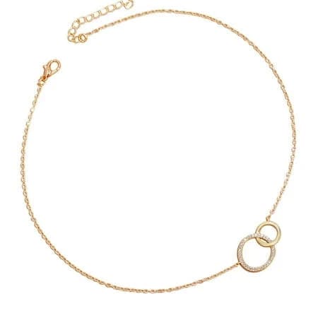 Windland Women's Minimalist Double Round Pendant Necklace
