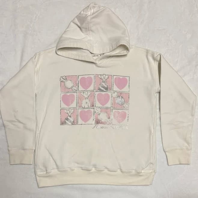 Abercrombie Kids Shirts & Tops | Abercrombie Kids Cream Hoodie With Pink Heart Graphic | Color: Cream/Pink | Size: 13/14 | Mmd77's Closet