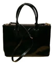 RALPH LAUREN Black Patent Leather Bucket Tote Purse Medium