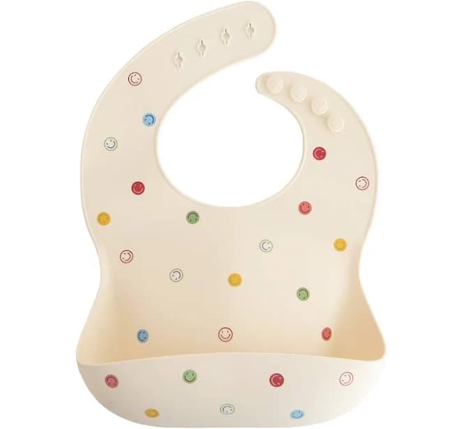Silicone Baby Bib Powder Pink Confetti