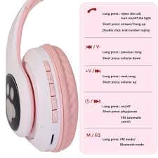 Rirool Cat Ear Bluetooth Headphones for Kids Girls - Wireless Headset w/Mic, 94dB Volume Limit, LED Lights, Foldable, for School/Travel Pink - Walmart.com