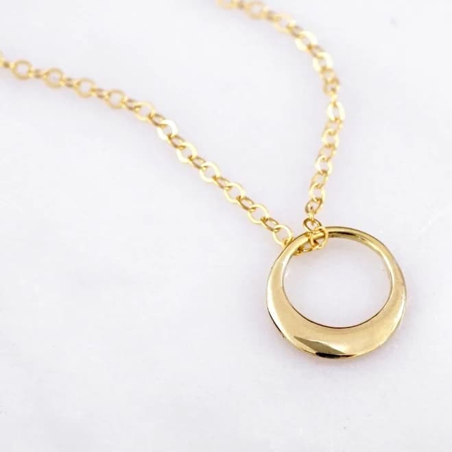 Dainty Eternity Circle Necklace Gold