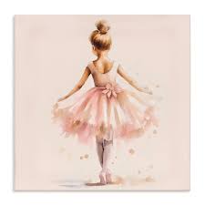 Stupell Industries Stepping Ballerina in Tutu Canvas Art, 36" x 36" : Target