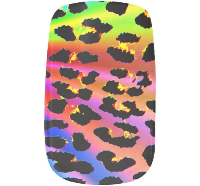 Rainbow Leopard Print Design Minx Nail Art