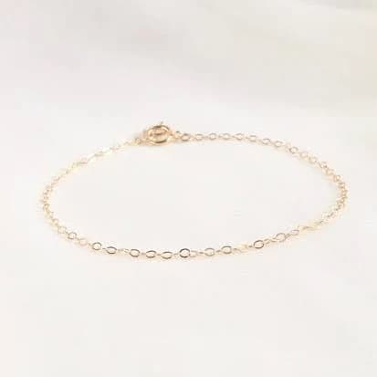 Sterling Silver Minimal Thin Chain Bracelet