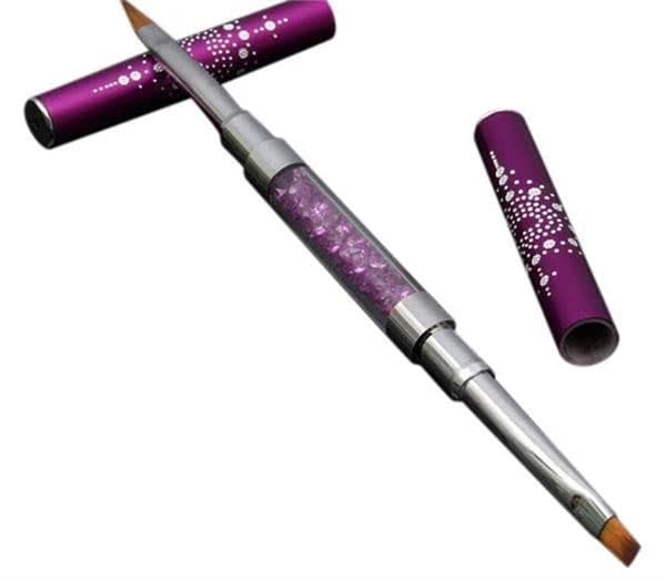 Nail Art Rhinestone Handle Double-Headed Acrylic Brush Pen