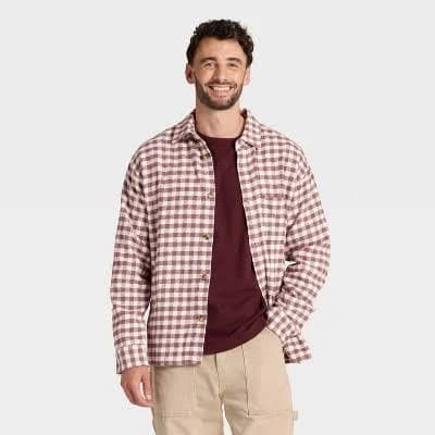 Men's goodfellow & co Vintage Heavy Weight Flannel Long Sleeve Shirt
