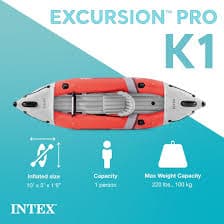 Intex Excursion Pro Sit-in 1 Person 10-ft PVC Kayak in the Kayaks department at Lowes.com