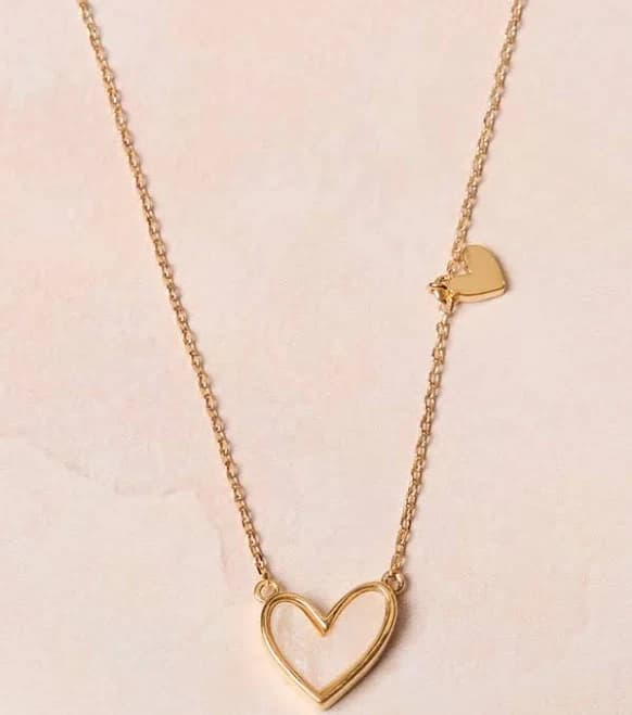 18K Gold Dainty Twin Heart Necklace