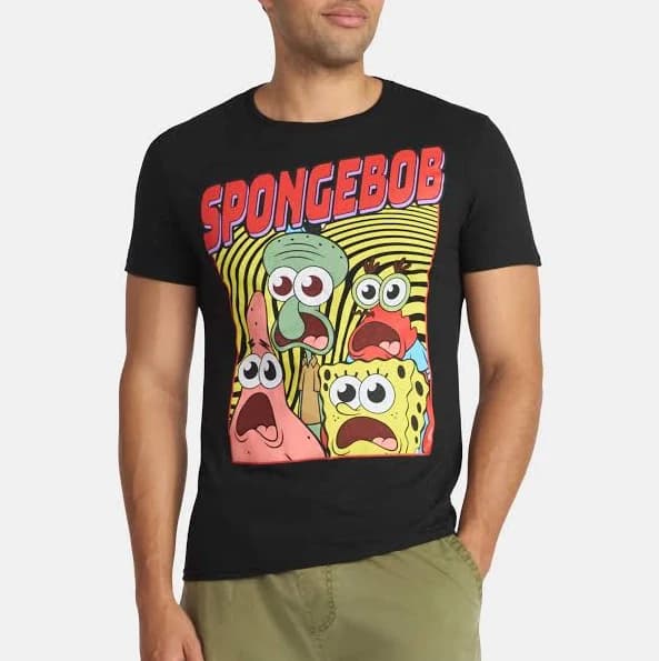 Spongebob SquarePants Graphic Tee with Short Sleeves