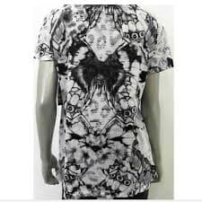 Style & Co Women Top Blouse Shirt S White Black Embellished Butterfly | eBay