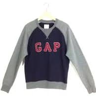 GAP Spellout Big Logo Gray Blue Pullover Crewneck Sweatshirt | Sweater | Jumper | Cardigan Size S