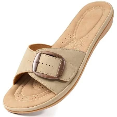 Women's Leather Slip-On Sandals