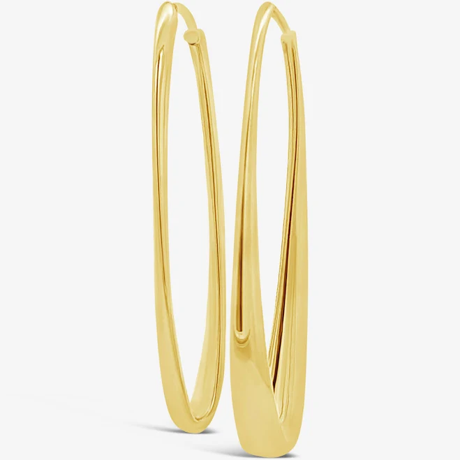 Long Oval Hoop Earrings