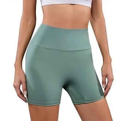 Women's High-Waisted Ribbed Workout Shorts