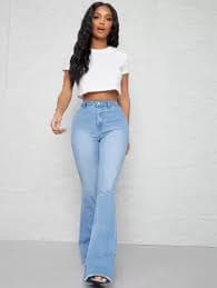 SHEIN SXY Curvy High Waist Flare Leg Jeans | SHEIN USA