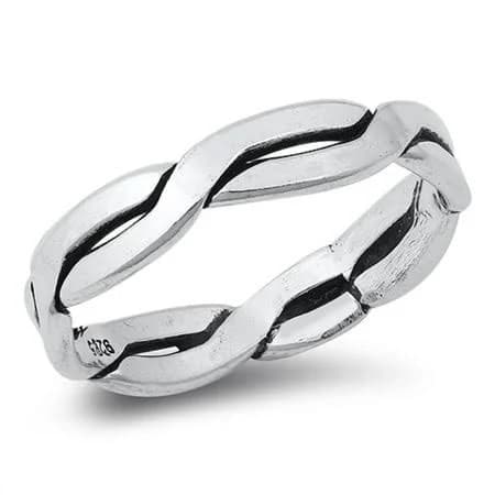 Sterling Silver Intertwined Double Band Ring