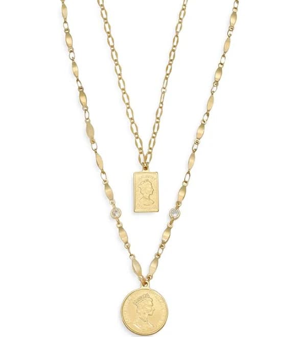 Ettika Medallion of Mine Layered Coin Necklace Set