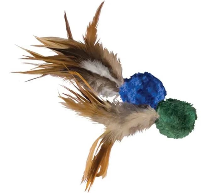 Kong Naturals Crinkle Ball with Feathers Cat Toy