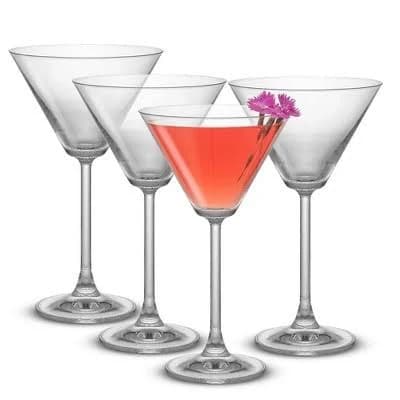 JoyJolt Olivia Premium Stemmed Martini Glasses (Set of 4)