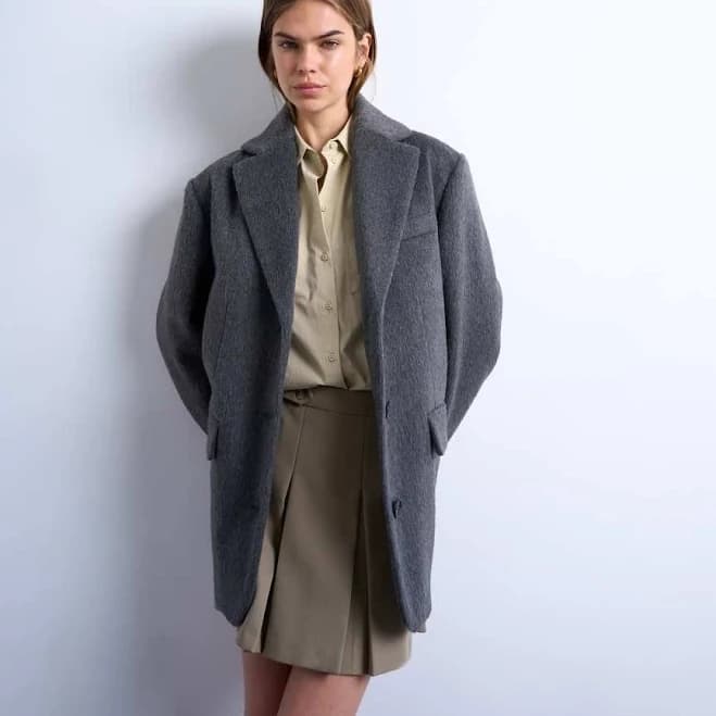 Topshop Brushed Three-Button Blazer Coat