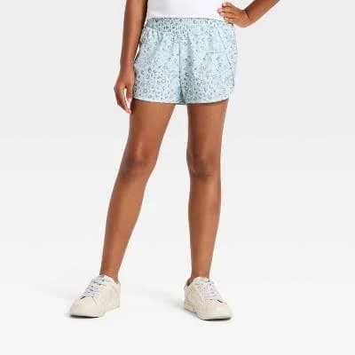 Girls' all in motion Leopard Printed Run Shorts