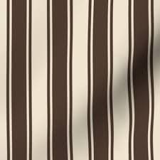 2 "(5cm) Chocolate Brown Awning Stripe on Cream White with Weaved Textu...