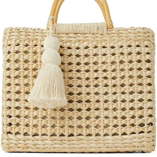 Straw Bucket Bag with Drawstring