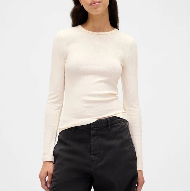 Women's Pointelle Rib T-Shirt by Gap