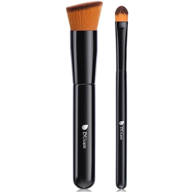 Black Smooth Makeup 2-Piece Face Brush Set