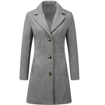 INSPIRE CHIC Women's Notched Lapel Single Breasted Long Winter Trench Coat