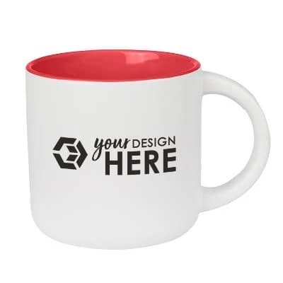 Customizable 14 oz. White Stoneware Mug With Colors