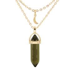 10pcs Mix Gems Stone Layered Necklace Hexagonal Moon Chakra Healing Amulet | eBay