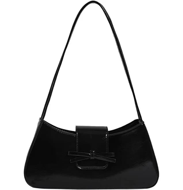 Y2K Patent Leather Hobo Purse with Bow