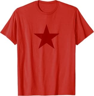Dark Red Colored Star on Multiple Colors T-Shirt