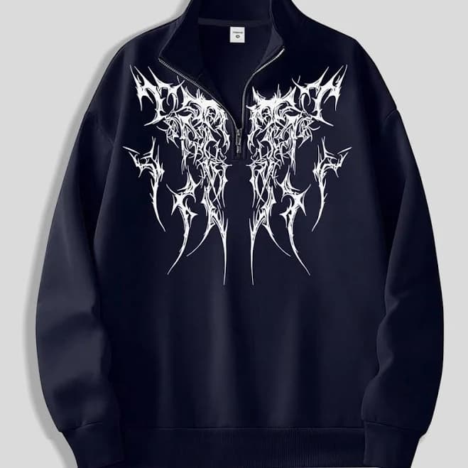 Y2K Gothic Zip-Up Hoodie