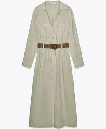 Zara Women's Belted Midi Dress