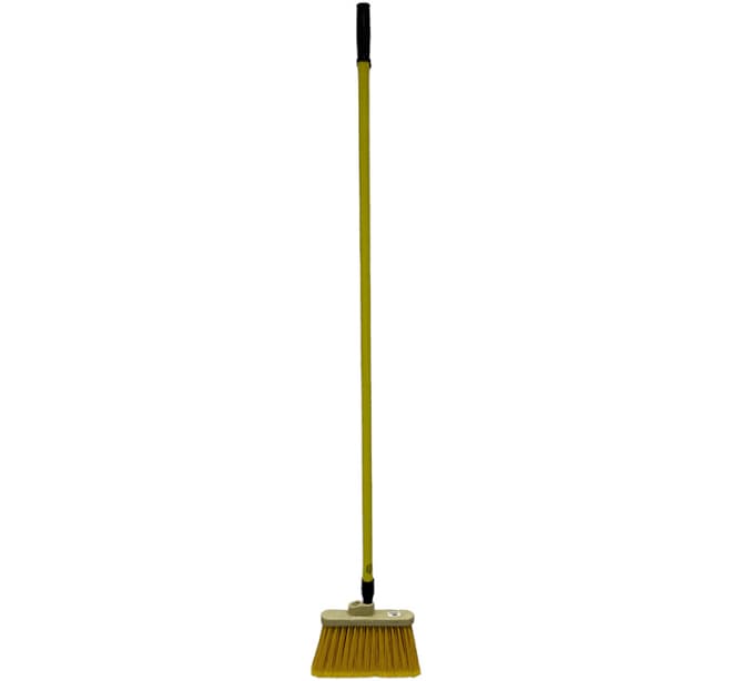 Pro-Source 12" Wide Yellow Polypropylene Bristles 48" Vinyl-Coated Metal Hand 45460847