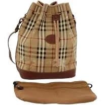 Burberry Nova Check Drawstring Bucket Bag