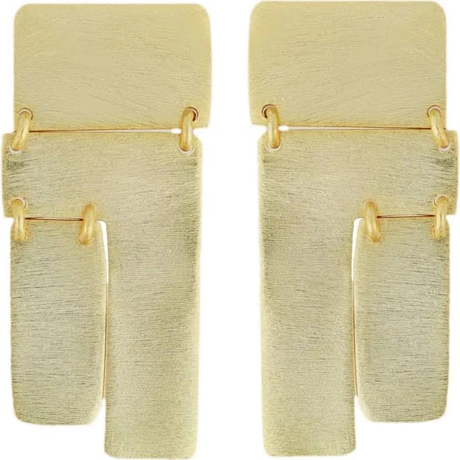 Panacea Women's Brushed Rectangular Drop Earrings